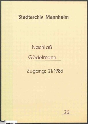 Briefe Rosa Cahns an ihre Tochter Johanna Gödelmann