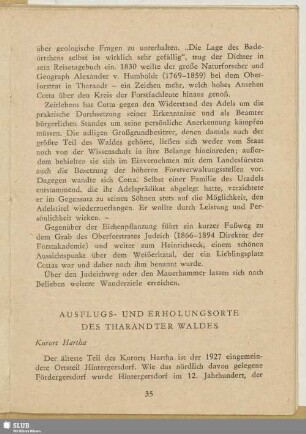 Ausflugs- und Erholungsorte des Tharandter Waldes