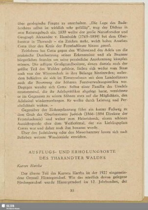 Ausflugs- und Erholungsorte des Tharandter Waldes