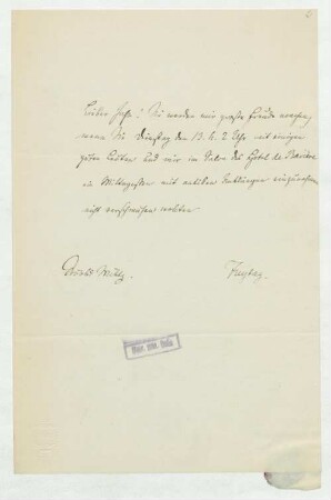 Brief an Professor Dr. Otto Jahn in Hamburg