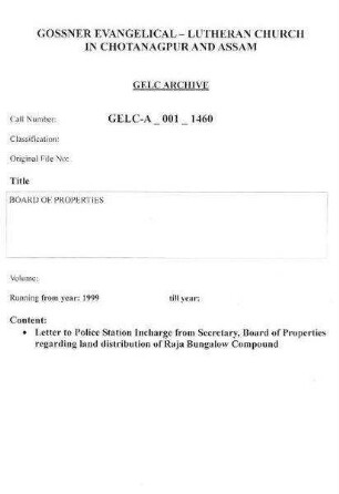 BOARD OF PROPERTIES