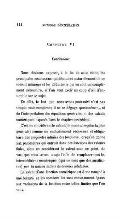 Chapitre VI. Conclusions.