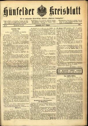 Ausgabe vom Samstag, den 09. Januar 1915.