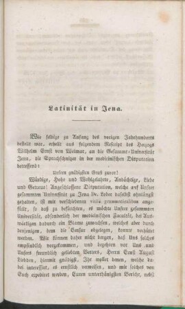 Latinität in Jena.