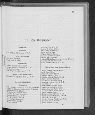 II. Die Bürgerschaft.