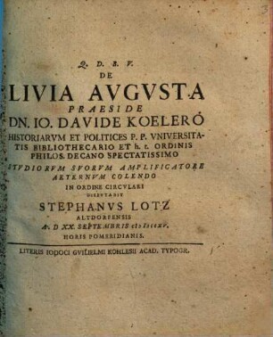 De Livia Avgvsta