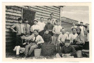 Postkarten mit Bildern aus dem Kriegsgefangenenlager Puchheim, Nr. 2 (2920): Gefangenen Lagerküche Puchheim b.München
