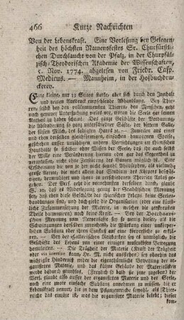 Von der Lebenskraft.