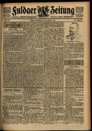 Erste Ausgabe vom Donnerstag, den 27. Oktober 1904.