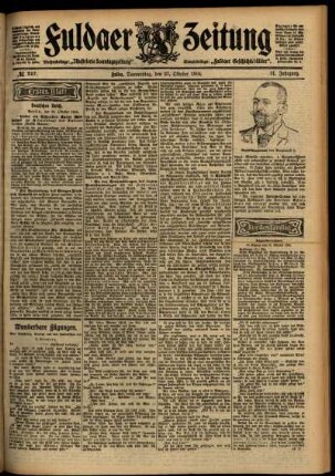 Erste Ausgabe vom Donnerstag, den 27. Oktober 1904.