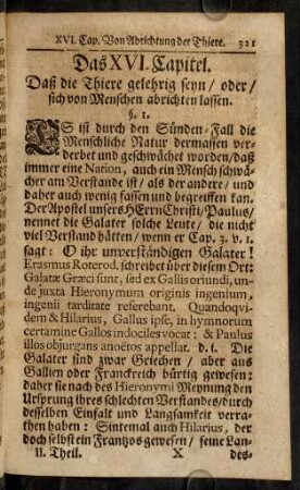 321-334, Das XVI. Capitel.