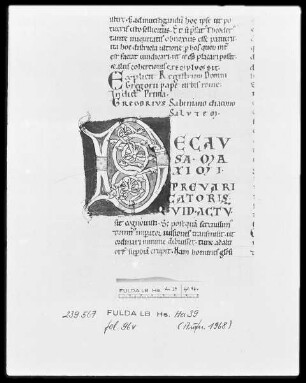 Gregorius Magnus, Registrum epistularum et Regula Pastoralis — Initiale D, Folio 96verso