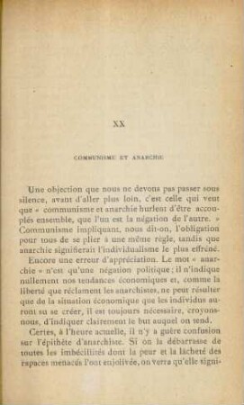 XX. Communisme et anarchie
