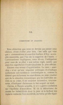 XX. Communisme et anarchie