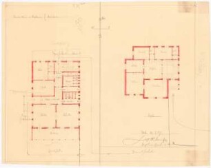 St. Marien, Herne-Baukau Erweiterung und Neubau von Kaplanei und Schwesternhaus: Lageplan Grundriss Erdgeschoss der Kaplanei und des Schwesternwohnheims