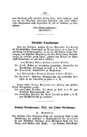 Allerhöchste Auszeichnungen