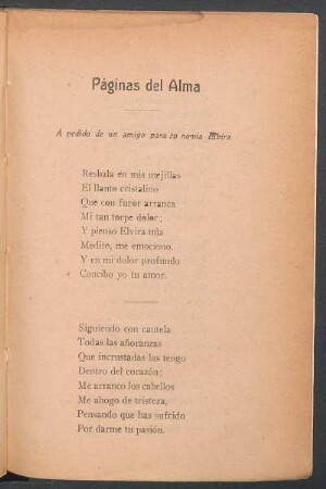 Páginas del alma : A pedido de un amigo para su novia Elvira