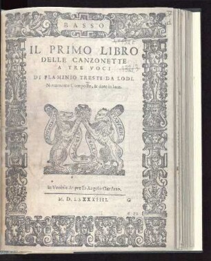 Faminio Tresti: Il primo libro delle canzonette a tre voci. Basso