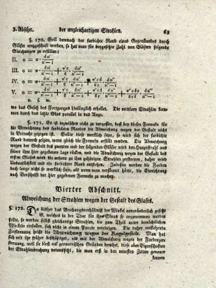 IV. Abschnitt. Abweichung der Strahlen wegen der Gestalt des Glases