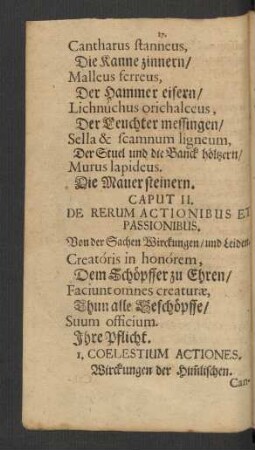Caput II. De Rerum Actionibus Et Passionibus.
