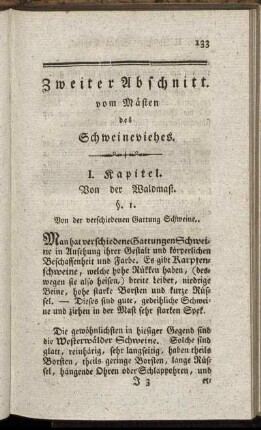Zweiter Abschnitt. vom Mästen des Schweineviehes.