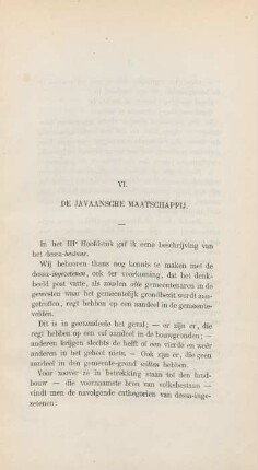 VI. De javaansche maatschappij