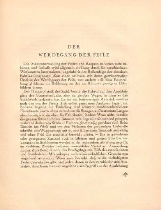 Der Werdegang der Feile