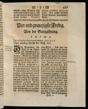427-448, Vier- und zwantzigste Predig. Von der Genugthuung