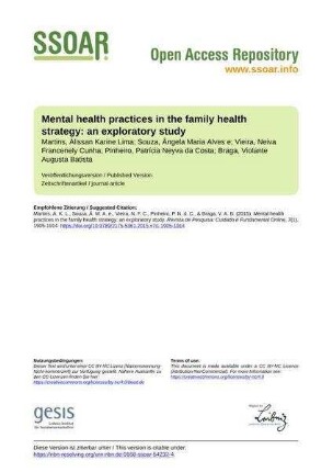 Mental health practices in the family health strategy: an exploratory study