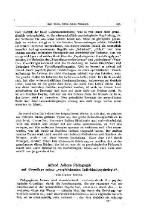 Alfreds Adlers Pädagogik : auf Grund seiner "vergleichenden Individualpsychologie"