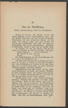 IX. Von der Bevölkerung. (Dichte, Zusammensetzung, Anteil des Deutschtums.)