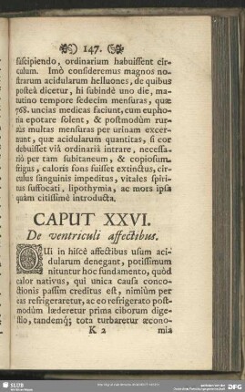 Caput XXVI. De ventriculi affectibus