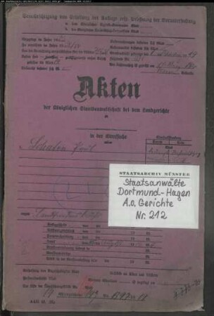 Landfriedensbruch (Plünderungen in Dortmund am 02.07.1919) Schaten, Paul