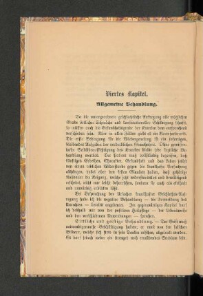 Viertes Kapitel. Allgemeine Behandlung.