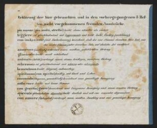 Erklärung der fremden Ausdrücke