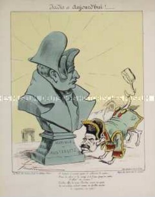 Jadis et Aujourd'hui- Karikatur auf Trochu bei Napoleon I. mit Bezug auf die Kapitulation im Deutsch-Französischen Krieg