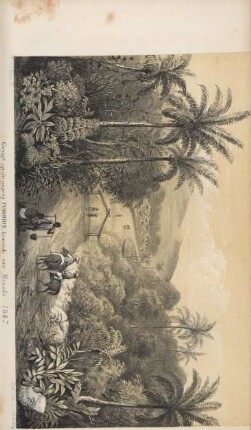 Gezigt op de negerij Tomohon, komende van Manado 1847