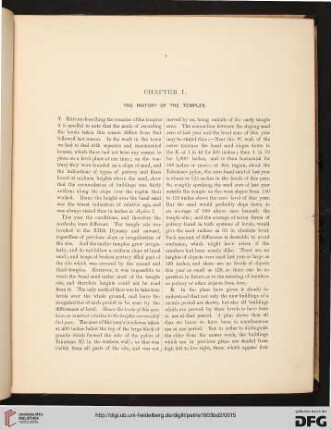 Chapter I: The history of the temples