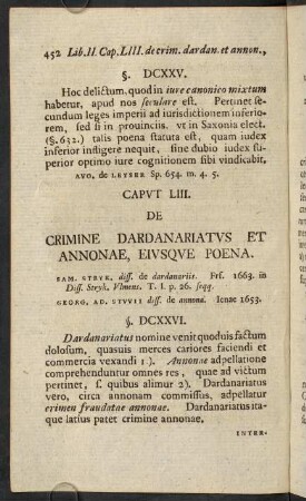 452-464, Caput LIII. De crimine dardanariatus et annonae, eiusque poena. - Caput LVII. De ambitu et simonia, eorumque poenis.
