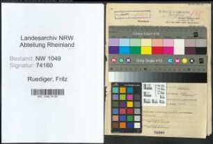 Entnazifizierung Fritz Ruediger , geb. 17.08.1908 (Wachtmeister)
