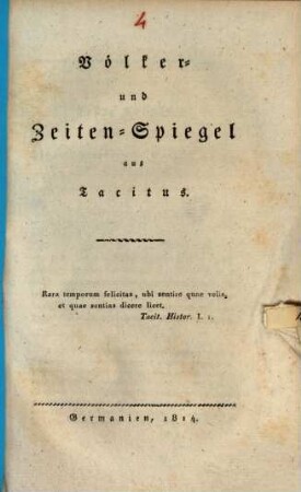 Völker- und Zeiten-Spiegel aus Tacitus