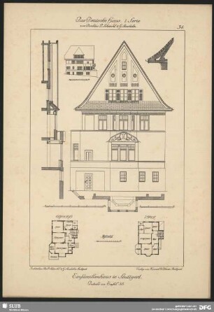 Einfamilienhaus in Stuttgart [Grundriss, Aufriss]