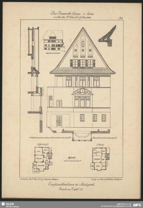 Einfamilienhaus in Stuttgart [Grundriss, Aufriss]