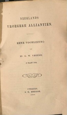 Neêrlands vroegere alliantiën
