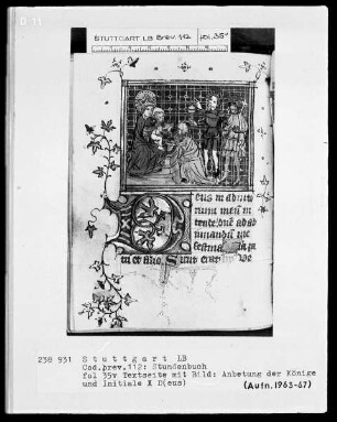 Lateinisch-französisches Stundenbuch — Anbetung der Könige, Folio 35verso