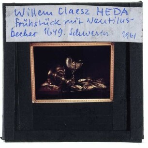 Heda, Stilleben mit Nautiluspokal und Teller mit Austern (Schwerin SM G 68)