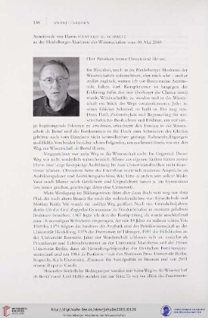 Antrittsrede vom 10. Mai 2003
