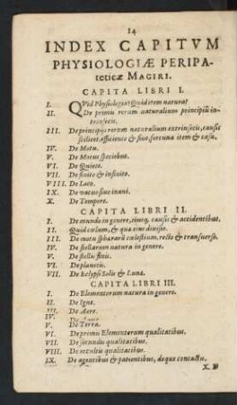 Index Capitum Physiologiae Peripateticae Magiri.