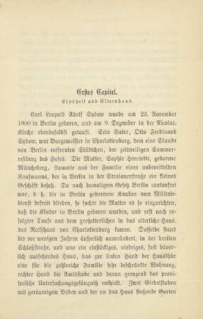 Erstes Capitel. Kindheit und Elternhaus