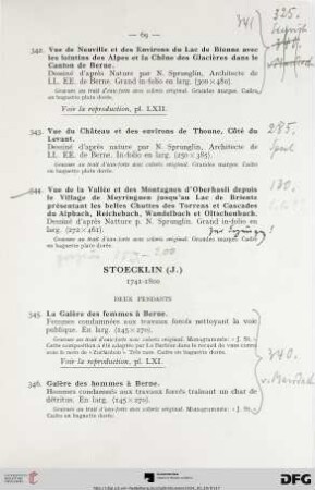 Stoecklin (J.) 1741-1800 (Nr. 345-346)